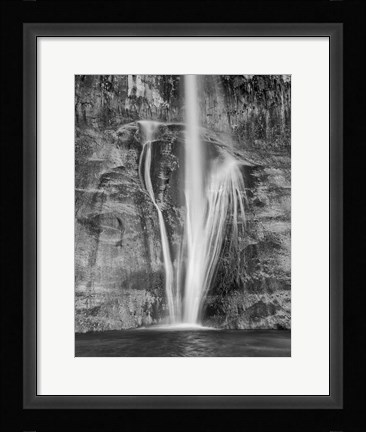 Framed Lower Calf Creek Falls Escalante, Utah (BW) Print