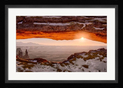 Framed Sunrise At Mesa Arch, Canyonlands National Park, Utah Print