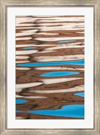 Framed Colorful Abstract Reflections Of Canyon Walls On Lake Powell Print