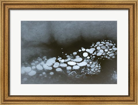 Framed Abstract Design Formed By Frozen Ice Bubbles Print