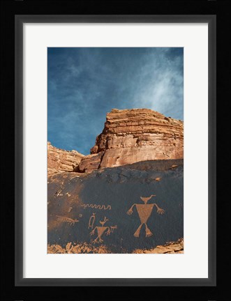 Framed Duck Headed Man Petroglyph, Cedar Mesa, Utah Print