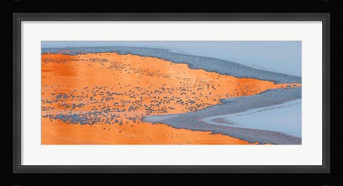 Framed Colorado River Ice And Canyon Wall Reflections, Moab, Utah Print