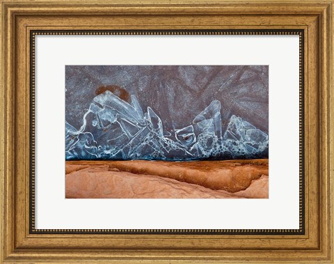 Framed Frozen Sand And Ice Patterns, Utah Print