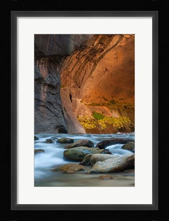 Framed Autumn Foliage Inside The Narrows, Utah Print