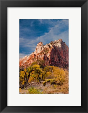 Framed Autumn Foliage In Front Of The Sentinel, Utah Print