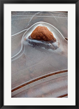 Framed Rock Embedded With Frozen Ice, Utah Print