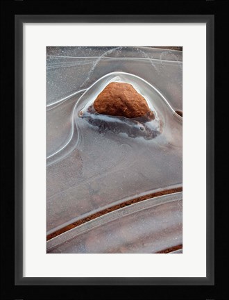 Framed Rock Embedded With Frozen Ice, Utah Print