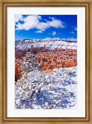 Framed Fresh Powder On Rock Formations In The Silent City, Utah Print