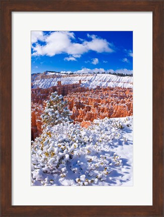 Framed Fresh Powder On Rock Formations In The Silent City, Utah Print