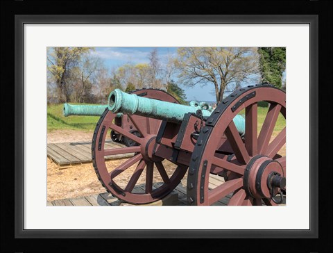 Framed Cannon On Battlefield, Yorktown, Virginia Print