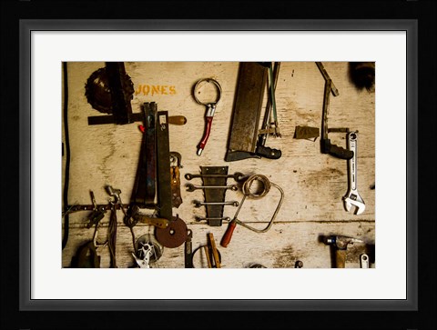 Framed Collection Of Farm Tools Print