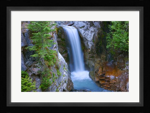 Framed Christine Falls, Mount Rainier National Park, Washington State Print