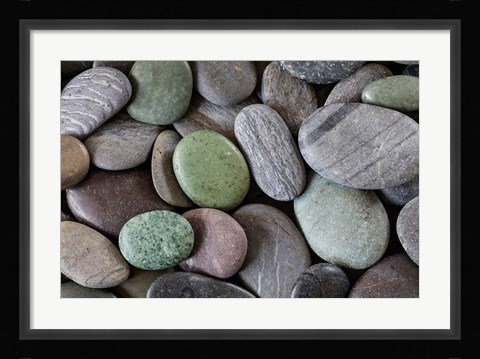 Framed Smooth Beach Rocks Print