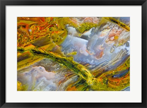 Framed Rainbow Ridge Picture Agate Print
