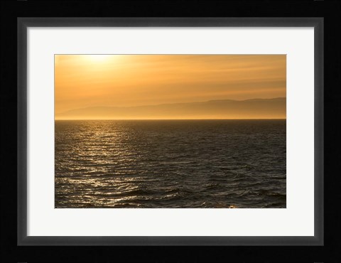 Framed Evening Light At The Strait Of Juan De Fuca Print