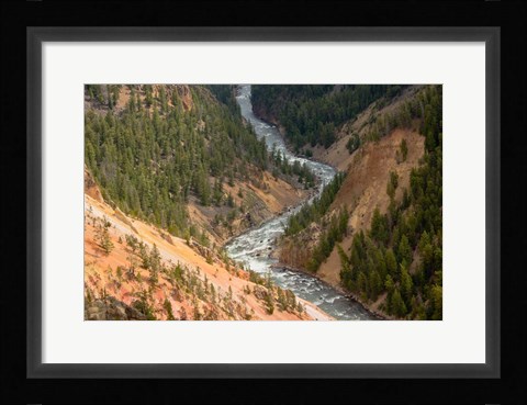 Framed Inspiration Point, Yellowstone River, Grand Canyon Of The Yellowstone Print