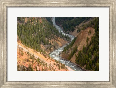 Framed Inspiration Point, Yellowstone River, Grand Canyon Of The Yellowstone Print