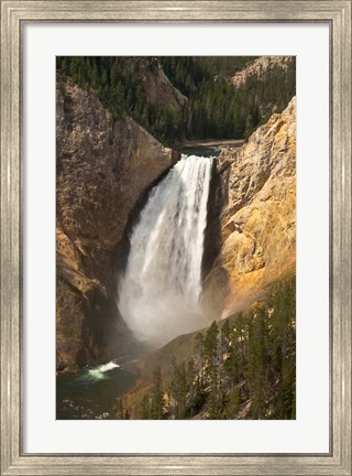 Framed Lower Falls Of The Yellowstone, Lookout Point, Wyoming Print