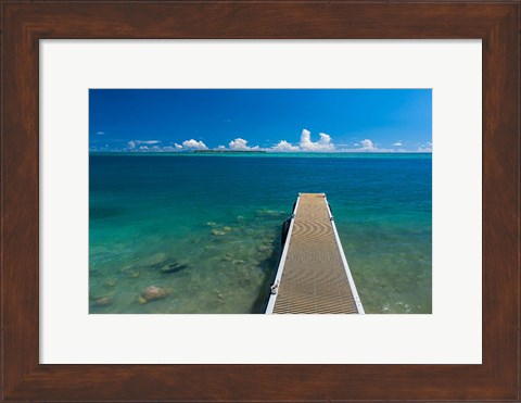 Framed Pier With Cooks Island, Guam Print