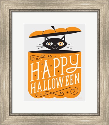Framed Festive Fright Cat Print