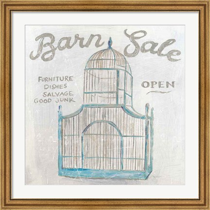 Framed White Barn Flea Market V Print