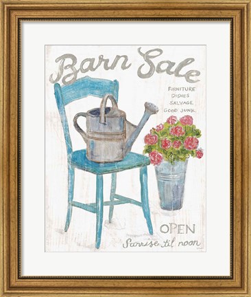 Framed White Barn Flea Market II Print