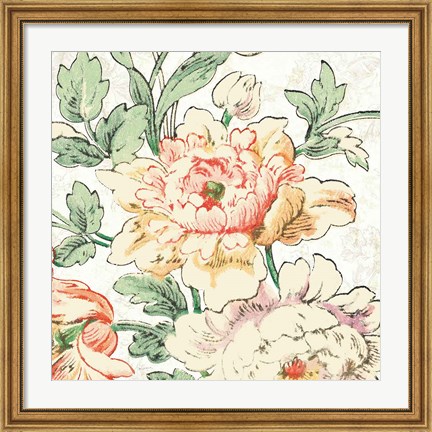 Framed Cottage Roses VI Print