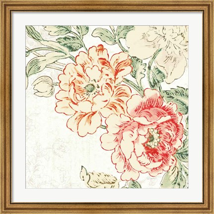 Framed Cottage Roses V Print