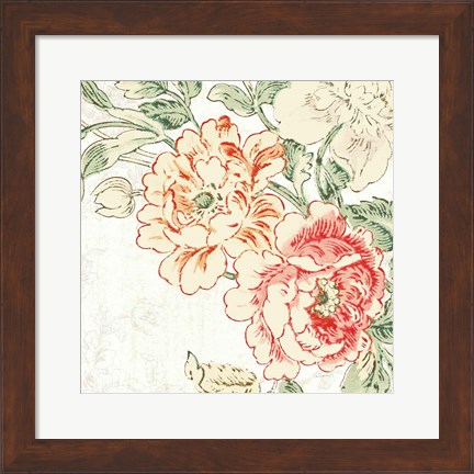 Framed Cottage Roses V Print