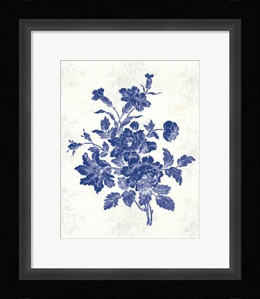 Framed Toile Roses IX Print