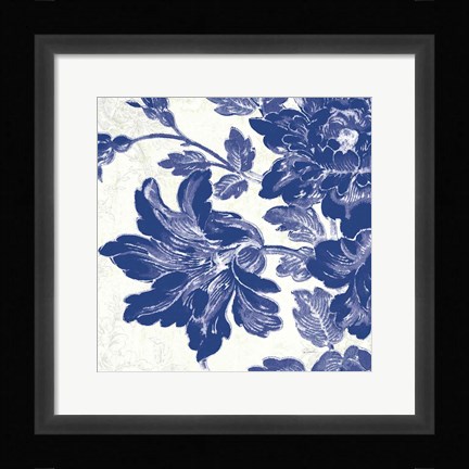 Framed Toile Roses VII Print