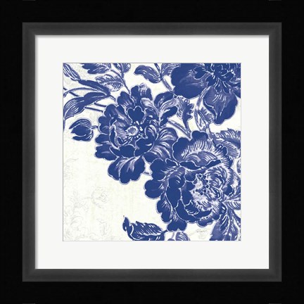 Framed Toile Roses V Print