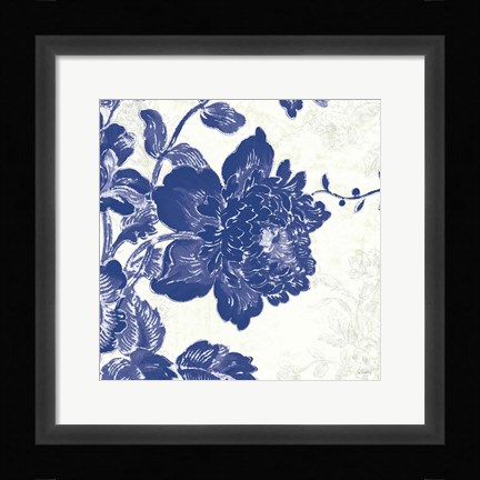 Framed Toile Roses IV Print