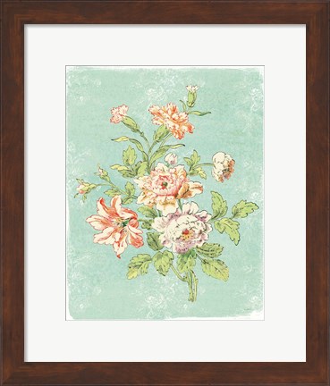 Framed Cottage Roses IX Bright Print