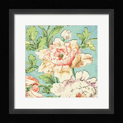 Framed Cottage Roses VI Bright Print