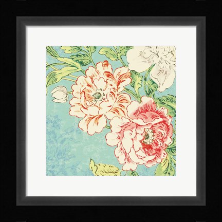 Framed Cottage Roses V Bright Print