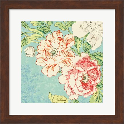 Framed Cottage Roses V Bright Print