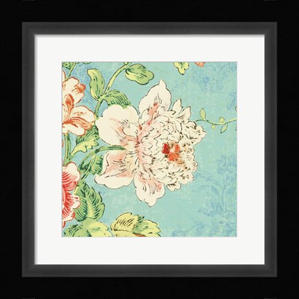 Framed Cottage Roses IV Bright Print