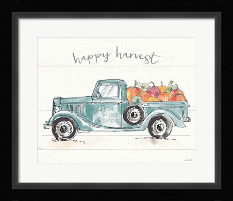 Framed Modern Farmhouse VIII Blue Truck Print