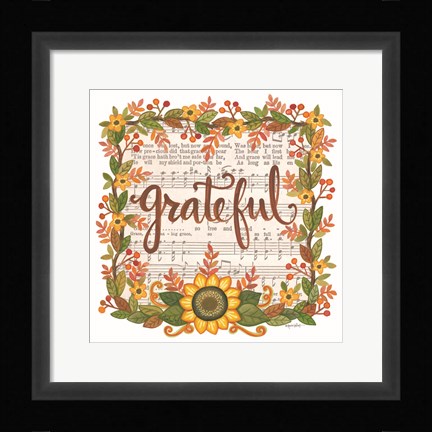 Framed Grateful Wreath Print