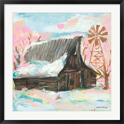 Framed Windmill Barn Print