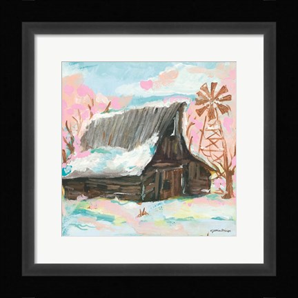 Framed Windmill Barn Print