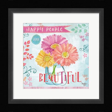 Framed Happy People are Beautiful Print