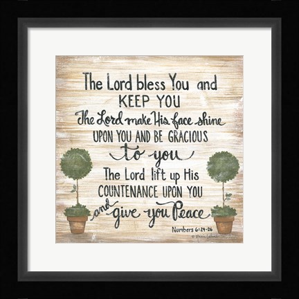 Framed Lord Bless You Print
