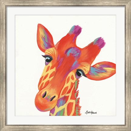 Framed Cheery Giraffe Print