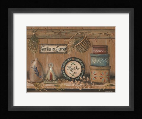 Framed Treasures on the Shelf II Print