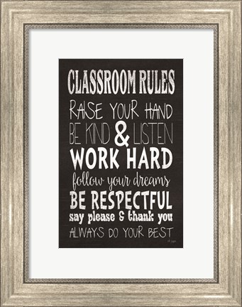 Framed Classroom Rules Print