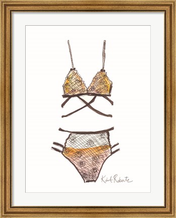 Framed Lace and Roses Print