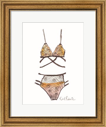 Framed Lace and Roses Print