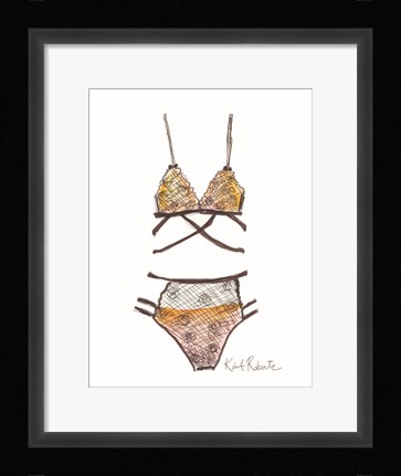 Framed Lace and Roses Print